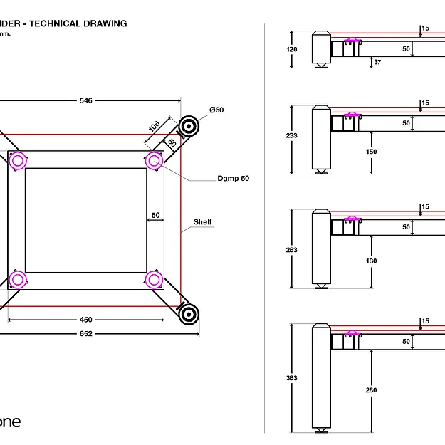 Norstone Spider Base 1 Shelf - Image 4